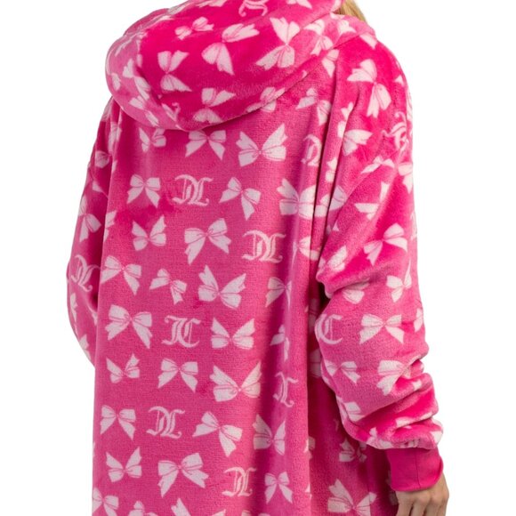 Juicy Couture Sherpa Pink Bow Hoodie Lounger – New - Picture 3 of 8